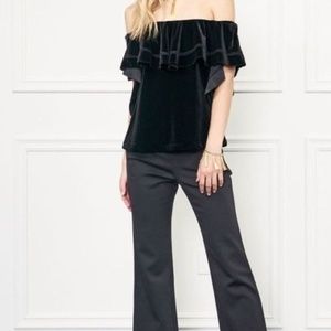 Rachel Zoe Gaia Black Velvet Off Shoulder 2